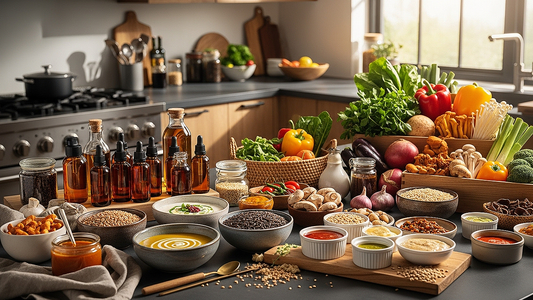 Mushroom extracts used across soups, sauces, grains, and plant based cooking