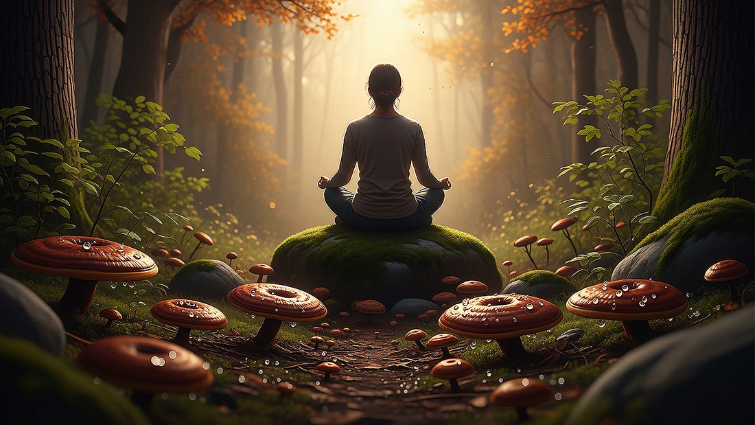 Reishi mushrooms supporting calm mind and natural stress relief