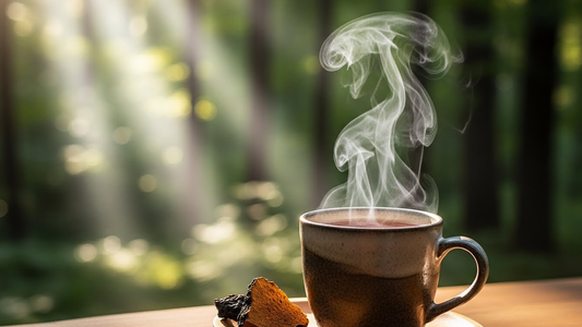 Chaga mushroom tea supporting stress resilience and mood enhancement