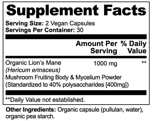 Lion's Mane Mushroom - 1000mg Daily Capsules